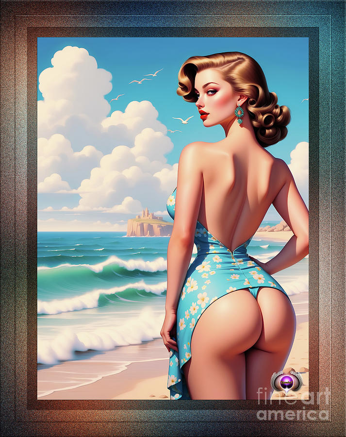 The Buns Need Sun Too AI Alluring Pin Up Girl Concept Art by Xzendor7 Digital Art by Xzendor7