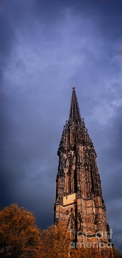 The burned spire of St. Nicholas church in Hamburg Photograph by Mendelex Photography
