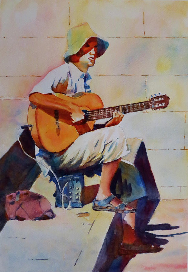 The Busker-G.Berry #54 Painting by David Gilmore