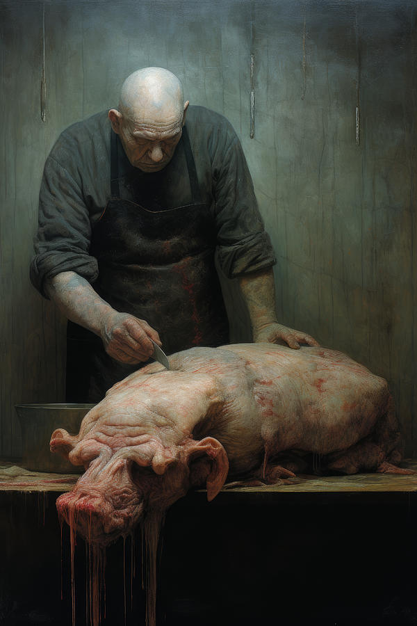 Pig Painting - The Butcher by My Head Cinema