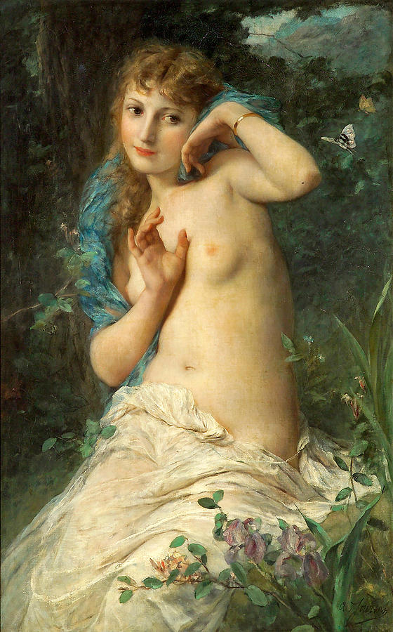 The butterfly Painting by Adolphe Jourdan