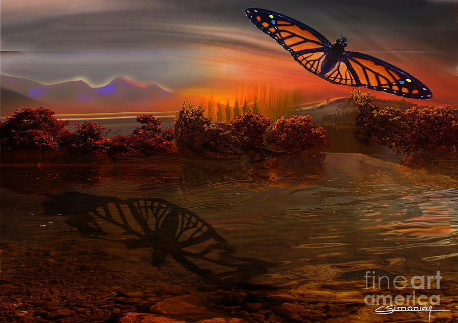 The butterfly Digital Art by Christian Simonian