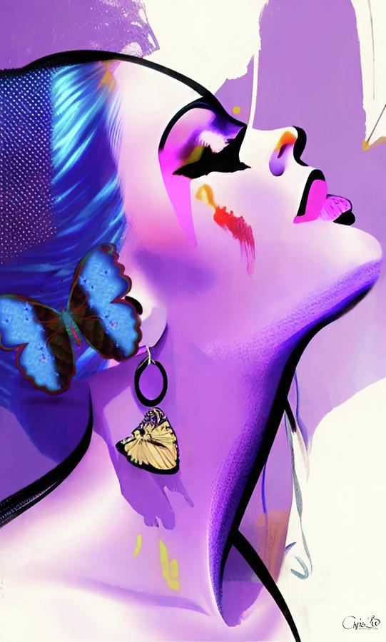 The butterfly-lipped woman Digital Art by Chris Bee