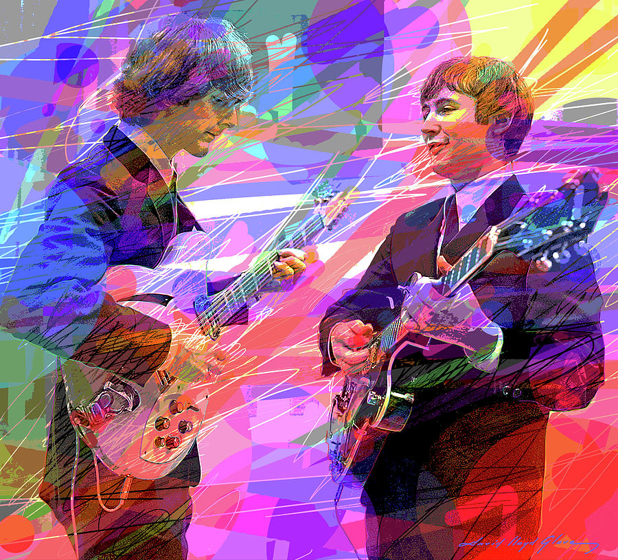  THE BYRDS - McGUINN and CROSBY Painting by David Lloyd Glover