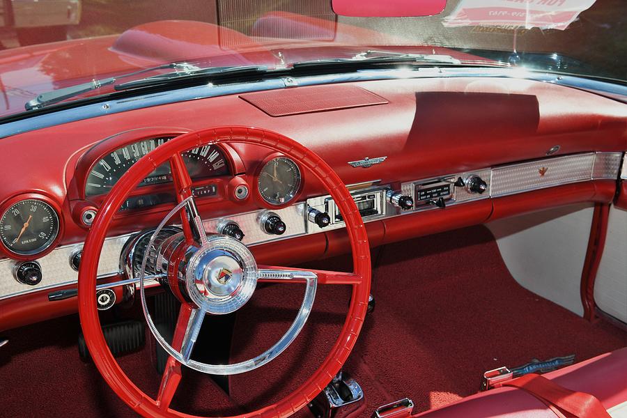 The cabin of a 1950's Ford Thunderbird. Photograph by Daniel Ladd - Pixels