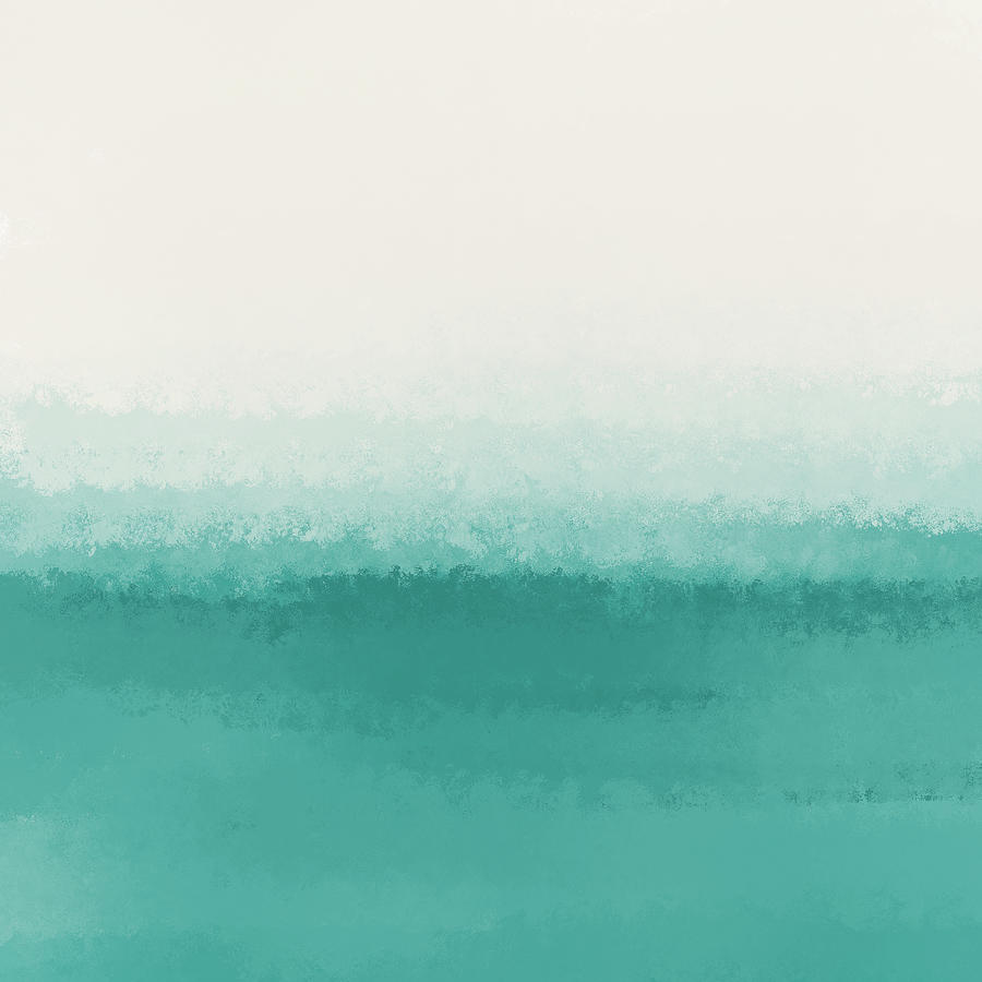 The Call Of The Ocean 3 - Minimal Contemporary Abstract - White, Blue, Cyan Digital Art