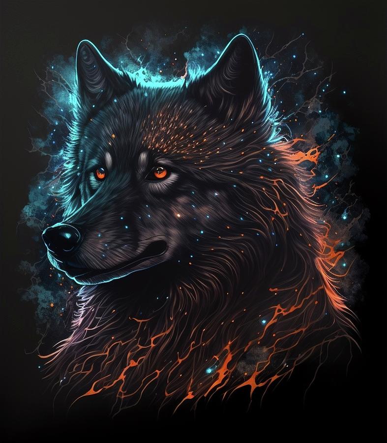 Wildlife Digital Art - The Call of the Wolf by Kamdon Simmons