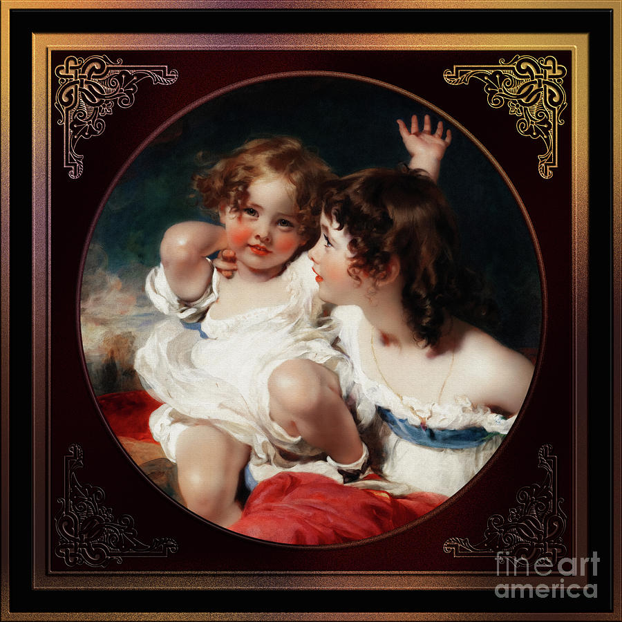 The Calmady Children by Sir Thomas Lawrence Fine Art Xzendor7 Old Masters Reproductions Painting by Rolando Burbon