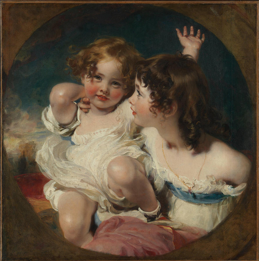 Thomas Lawrence Painting - The Calmady Children  Emily               and Laura Anne                by Thomas Lawrence