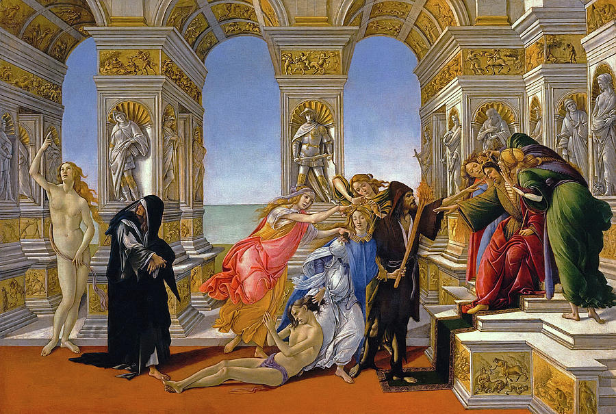 Sandro Botticelli Painting - The Calumny of Apelles by Sandro Botticelli