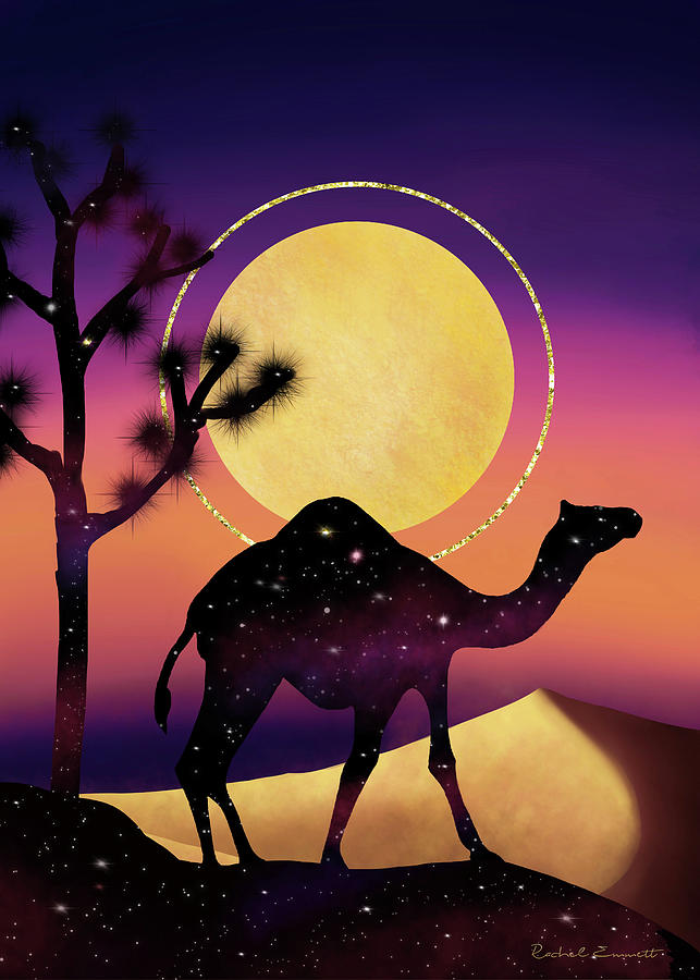 The Camel and the Joshua Tree Digital Art by Rachel Emmett