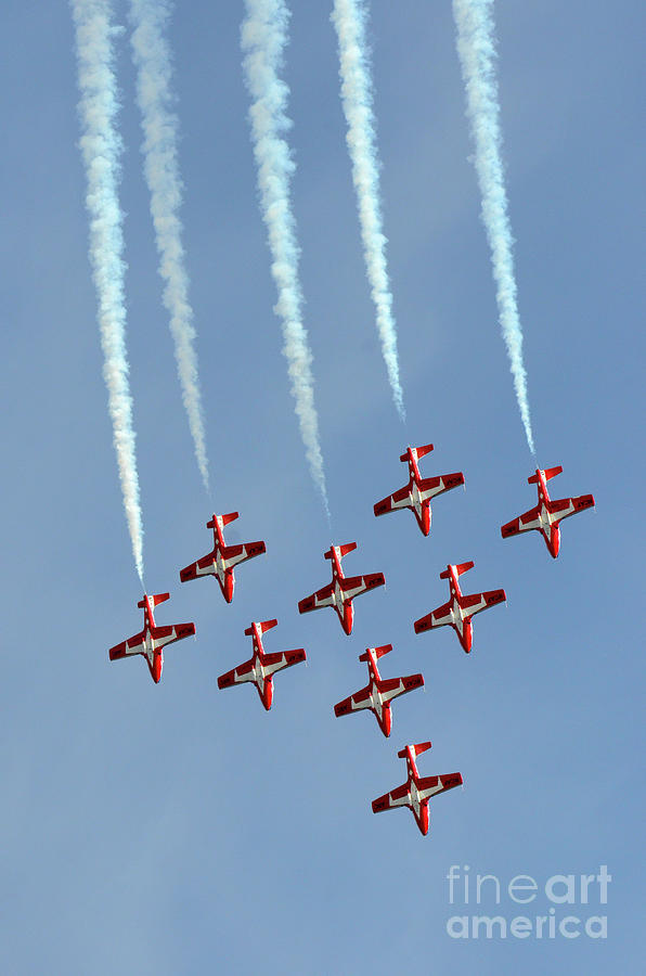 The Canadian Snowbirds Caught In The Act Photograph by Bob Christopher