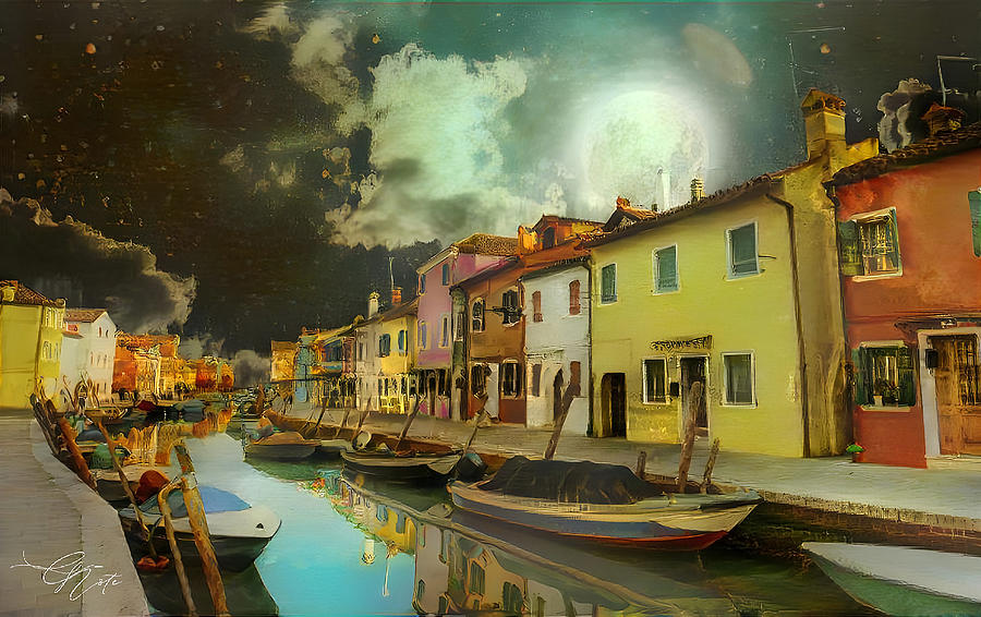 The canal Mixed Media by Frederick Cook