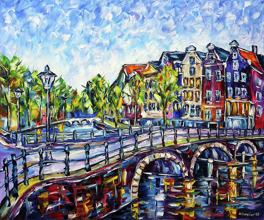 The Canals Of Amsterdam Painting by Mirek Kuzniar
