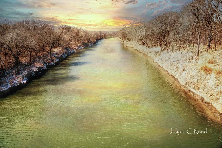 Winter Photograph - The Caney River in Winter by Jolynn Reed