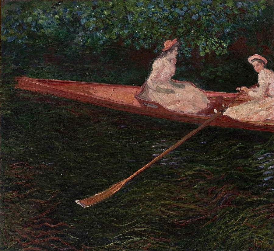 The Canoe on Epte - Claude Monet Painting by Aesthetics Store The Canoe on Epte - Claude Monet Painting by Aesthetics Store