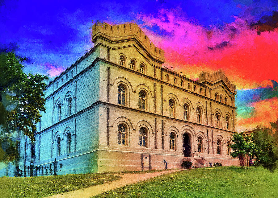 Texas Capitol Visitors Center, or the old Land Office Building in Austin, at sunset Digital Art by Nicko Prints