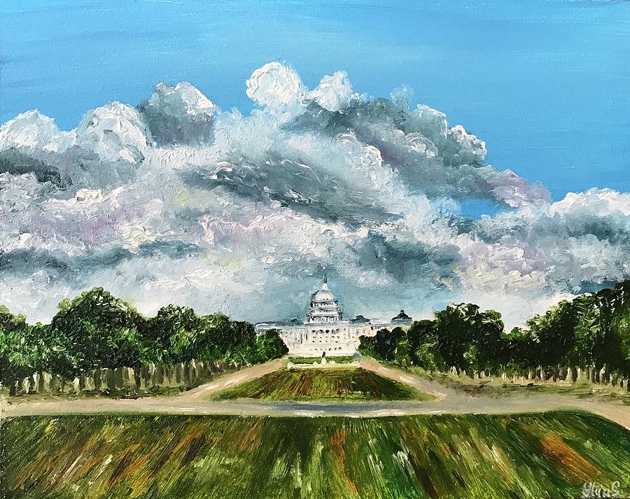 Washington D.c. Painting - The Capitol by Yuliia Stelm