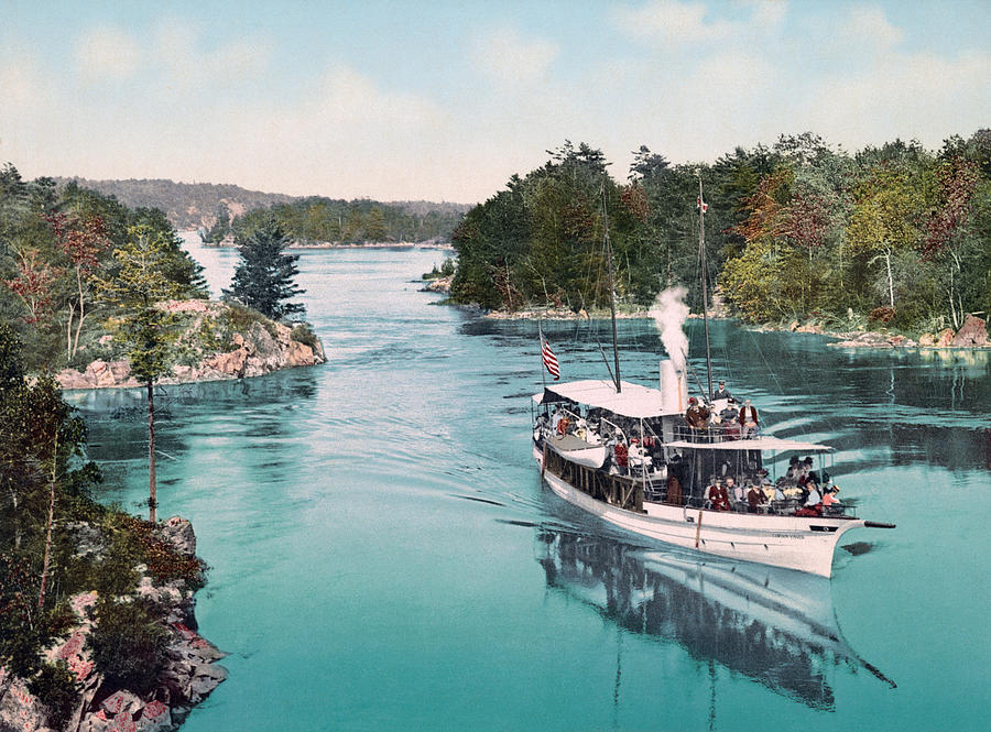 The Captain Visger Steamboat In Lost Channel - Thousand Islands - 1901 Photograph by War Is Hell Store