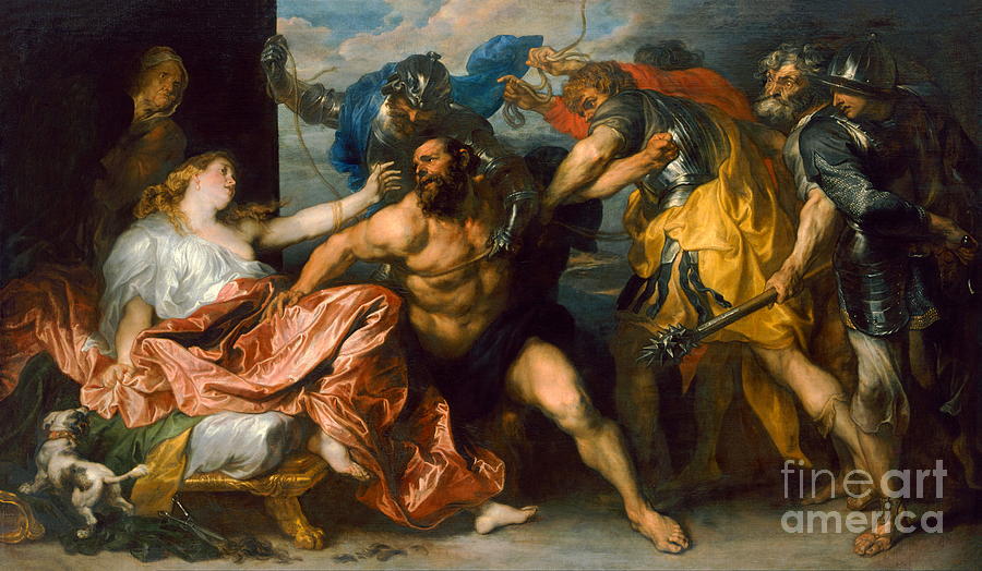 The Capture of Samson or Samson and Delilah Painting by Sir Anthony van Dyck