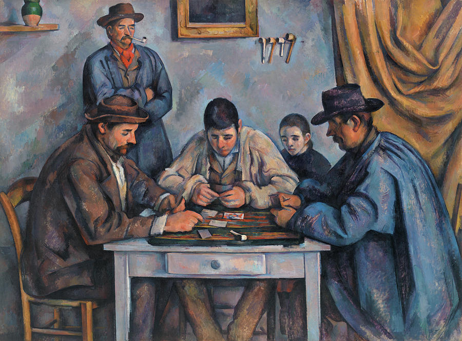 The Card Players Les Joueurs de cartes Painting by Paul C zanne