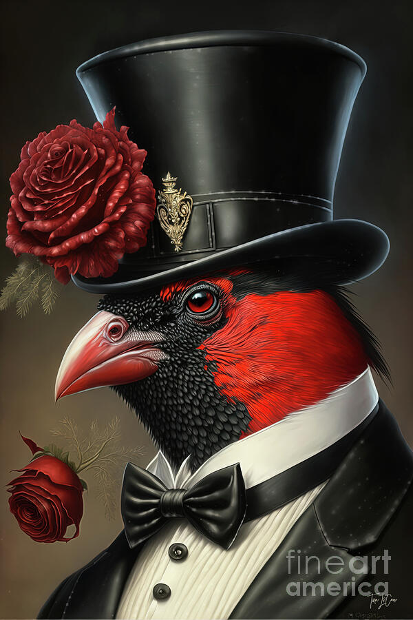 Fantasy Painting - The Cardinal Wedding King by Tina LeCour