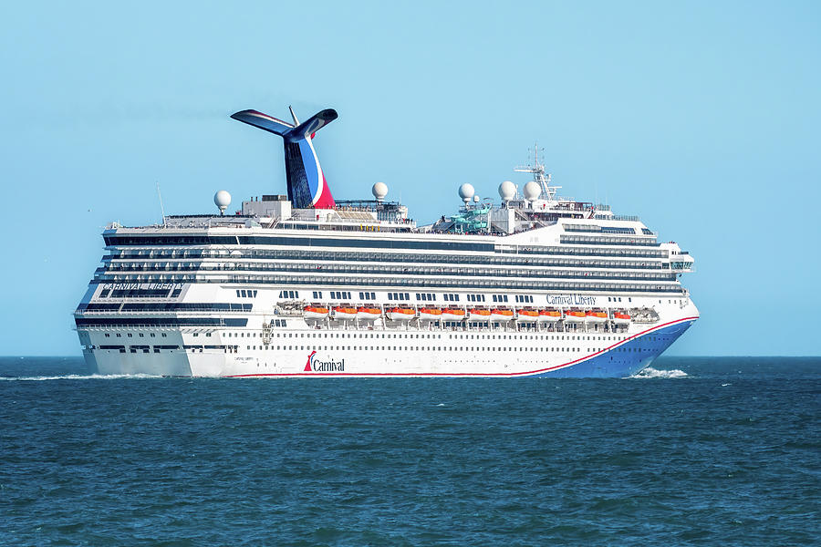 The Carnival Liberty on Blue Ocean Photograph by Bradford Martin