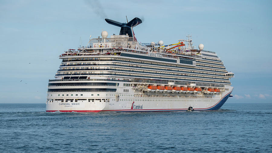 The Carnival Magic Heads into the Blue Ocean Photograph by Bradford Martin