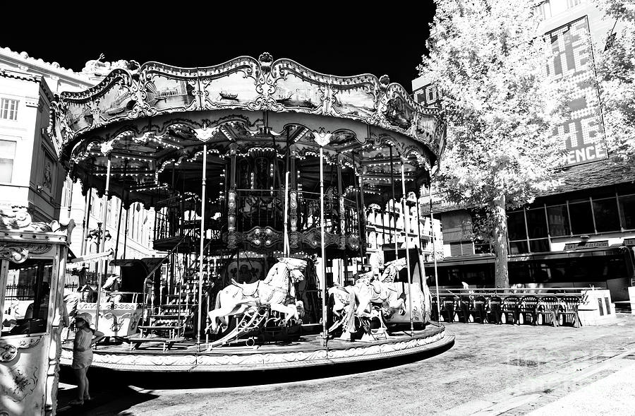 The Carousel Ride Infrared in Marseille Photograph by John Rizzuto