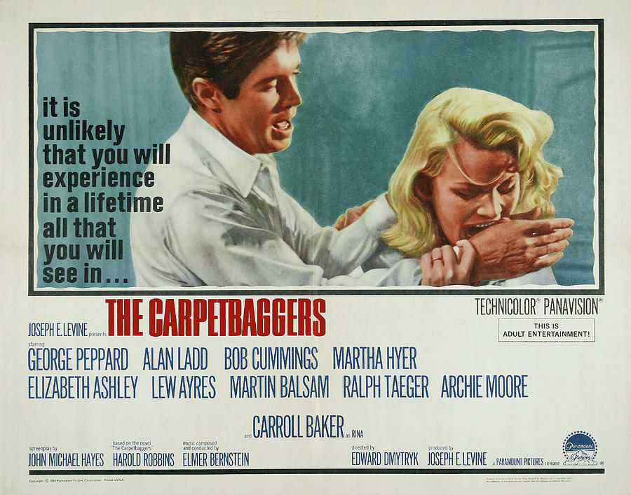 Vintage Mixed Media - The Carpetbaggers, with Carroll Baker, 1964 by Movie World Posters