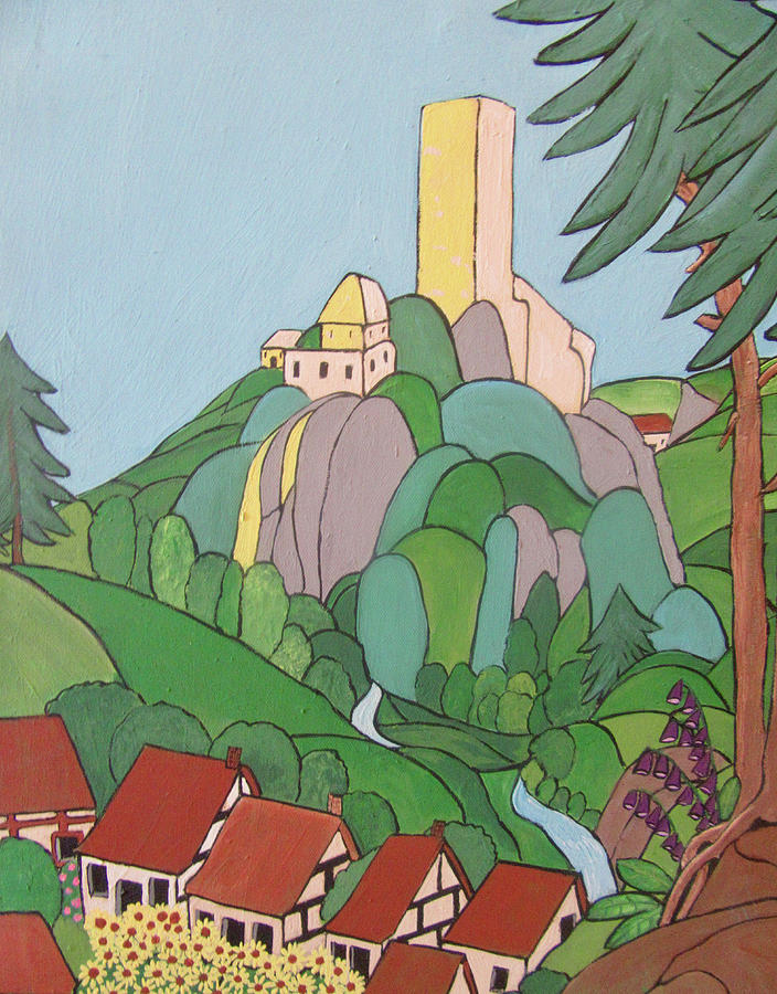 The Castle on the Hill Painting by Stephanie Moore