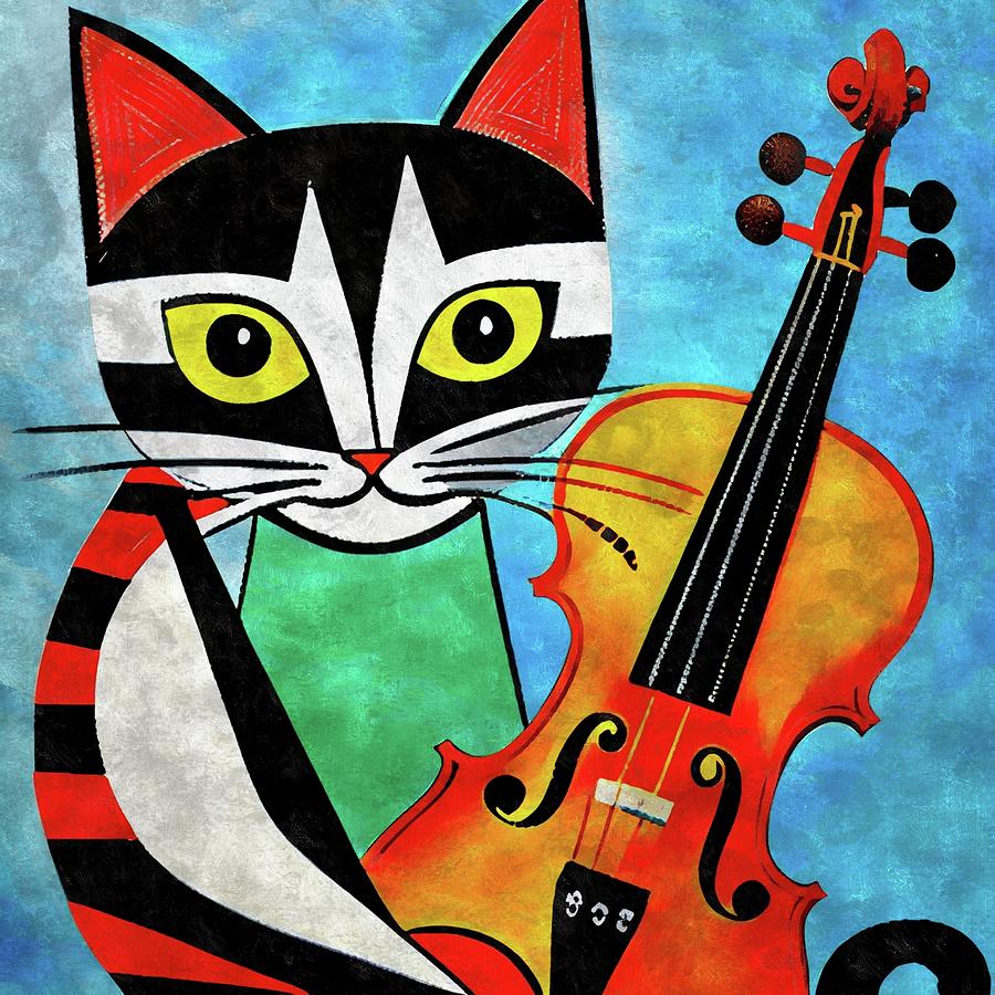 The Cat and the Fiddle  Digital Art by Ally White