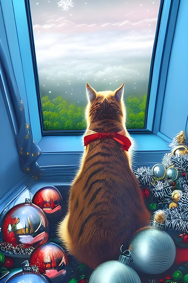 The Cat and the View Digital Art by Beverly Read