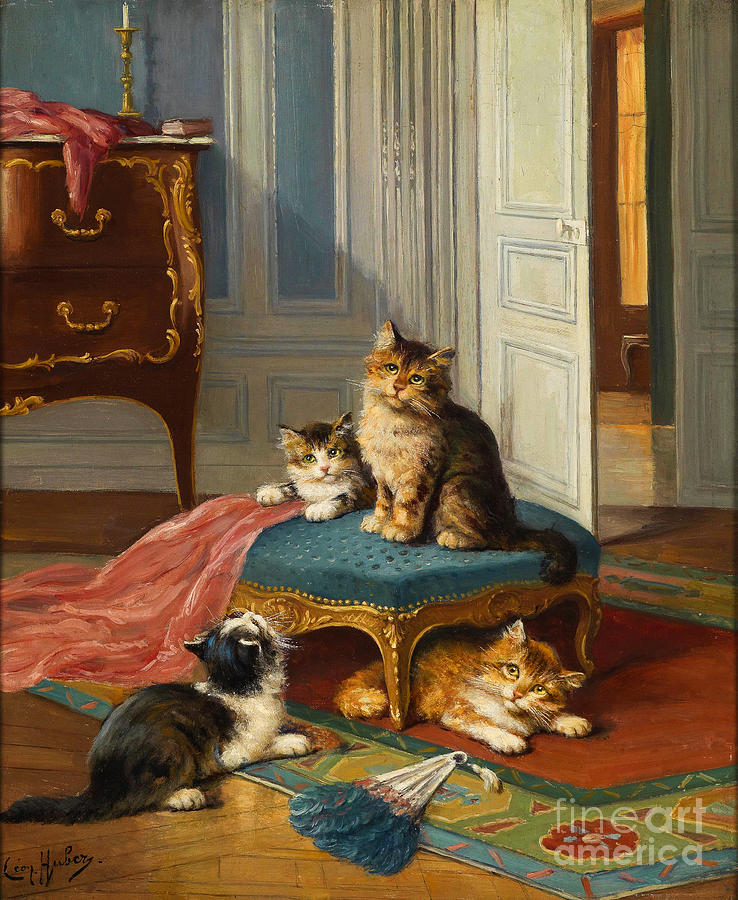 The Cat Family 1890 Painting by Peter Ogden