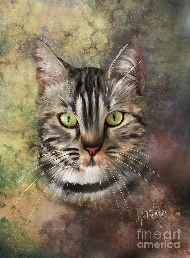 The Cat Minka Painting by Horst Rosenberger