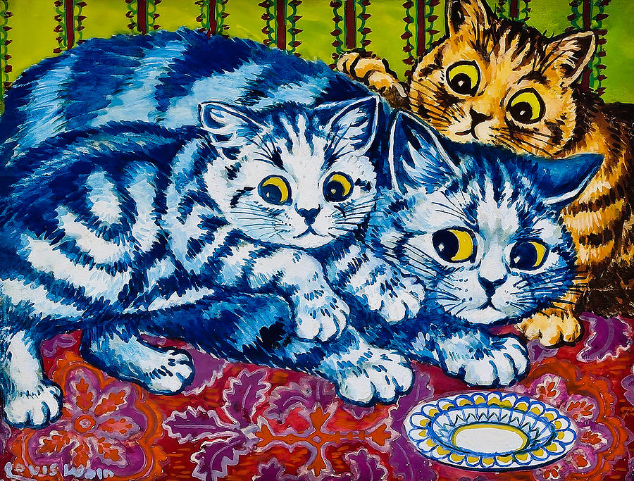 The Cat Who Got The Cream by Louis Wain Painting by Orca Art Gallery ...