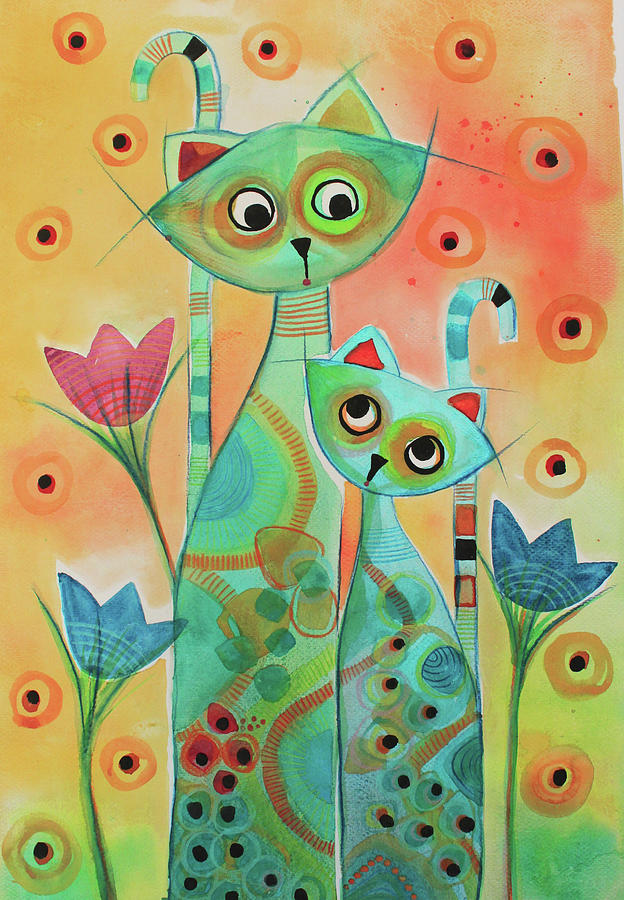 The Cats Painting by Johanna Virtanen - Fine Art America