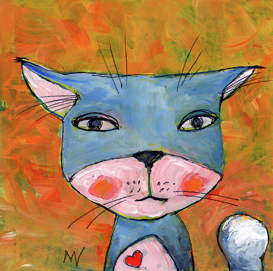 The Cats Meow Mixed Media by AnneMarie Welsh