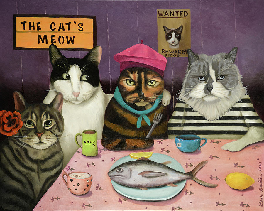 The Cats Meow Painting by Leah Saulnier The Painting Maniac