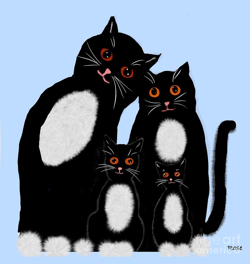The cats pose for a photograph  Digital Art by Elaine Hayward