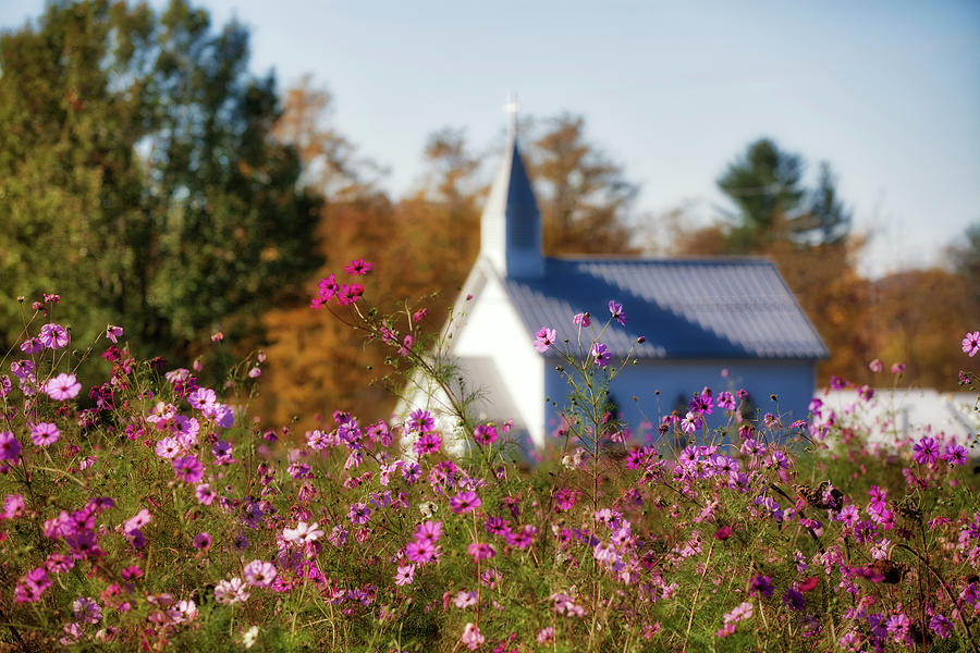 Fall Photograph - The Chapel In Autumn by Amber Kresge