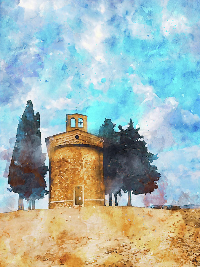 The Chapel of the Madonna di Vitaleta - 01 Painting by AM FineArtPrints