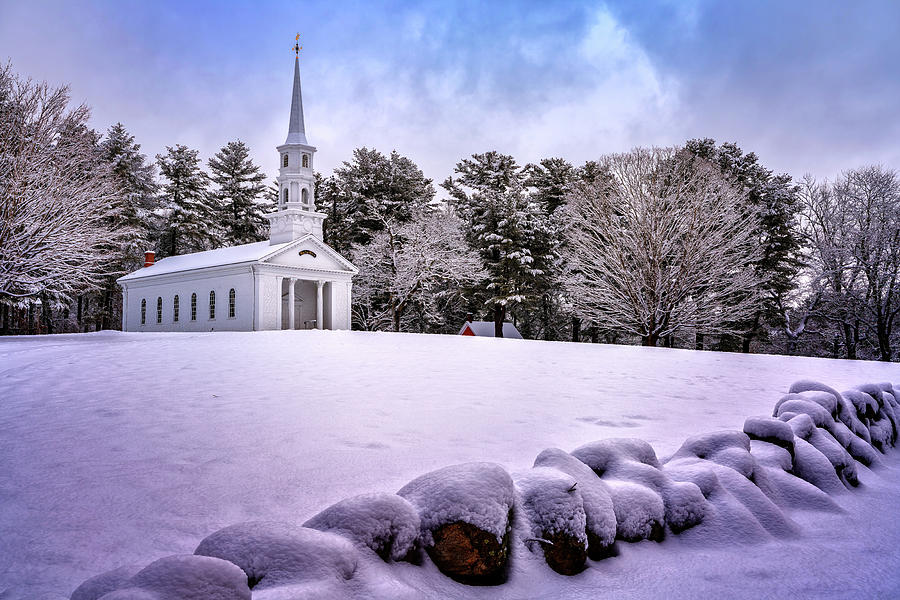 Winter Photograph - The Chapel on a Winter Day by Rick Berk