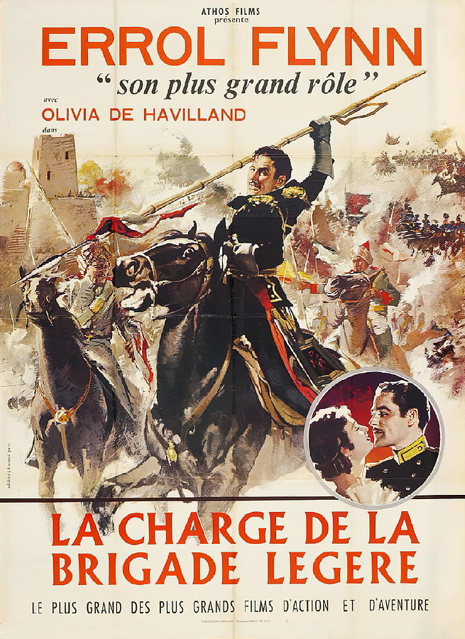 Errol Flynn Mixed Media - The Charge of the Light Brigade, with Errol Flynn, 1936 by Movie World Posters