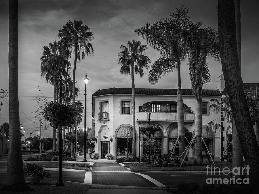 The Charm of Venice, Florida 2 BW Photograph by Liesl Walsh