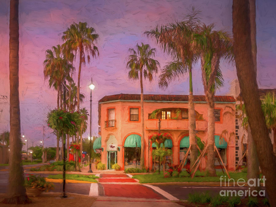 The Charm of Venice, Florida 2, Painterly Photograph by Liesl Walsh