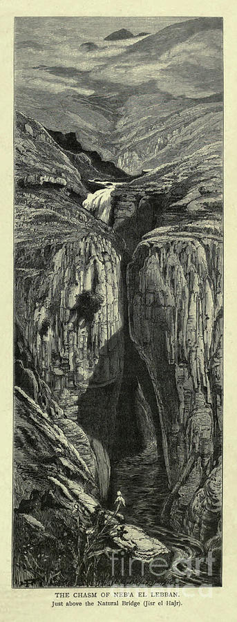 The Chasm of Neb'a el Lebban d1 Drawing by Historic illustrations