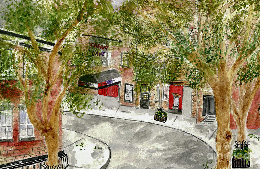 The Cherry Lane Theatre on Commerce Street in Greenwich Village Painting by Afinelyne