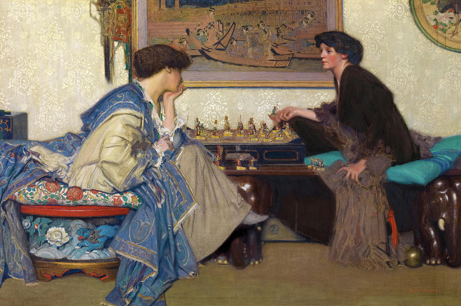 The Chess Game Painting by Emile Vloors - Pixels