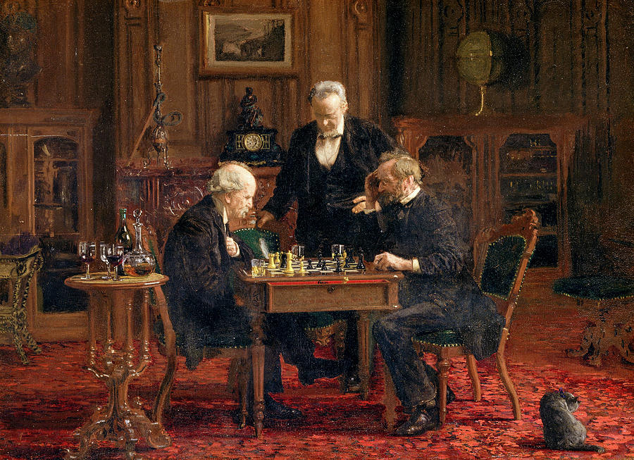The Chess Players 1876 Painting by Thomas Eakins